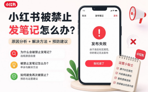 小红书被禁止发笔记、账号被限流怎么办？2026最新解决方法（违规原因+恢复技巧）