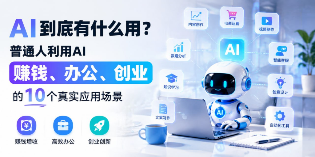 《AI到底有什么用?普通人利用AI赚钱、办公、创业的10个真实应用场景》