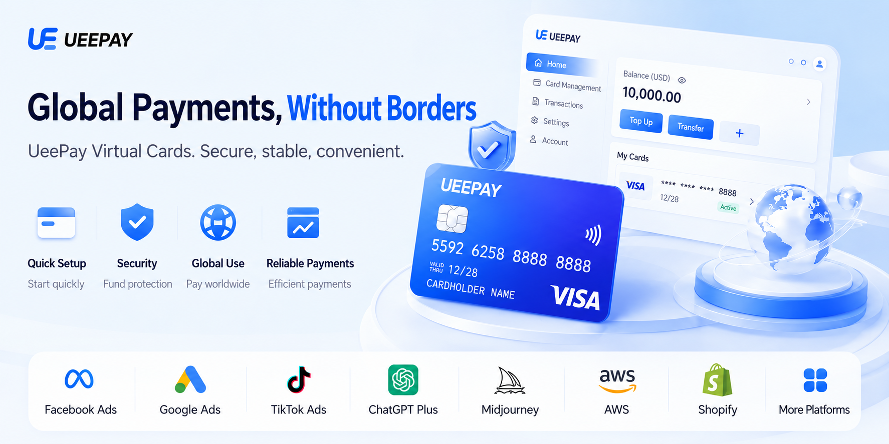 UeePay virtual card for global payments