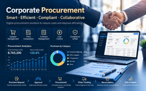 Corporate procurement workflow and purchase analytics