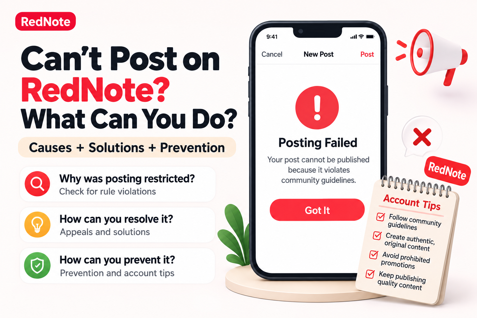 RedNote posting restrictions: causes, appeals and prevention tips