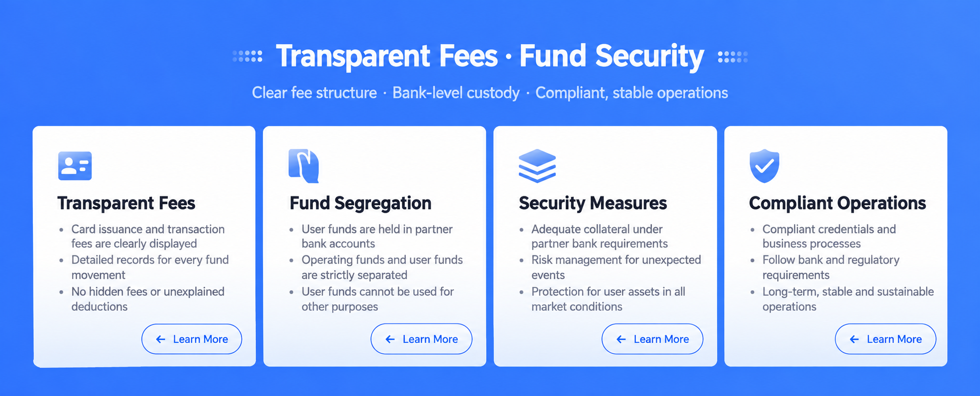 UeePay fee transparency, fund segregation, security and compliance overview